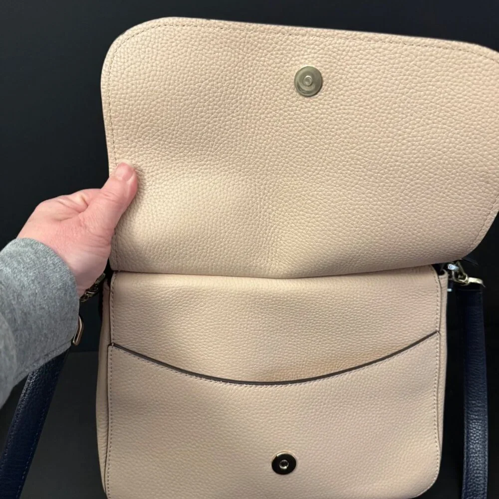 Kate Spade New York Polly Convertible Flap Leather Handbag Blush Medium Dust Bag - Picture 6 of 16